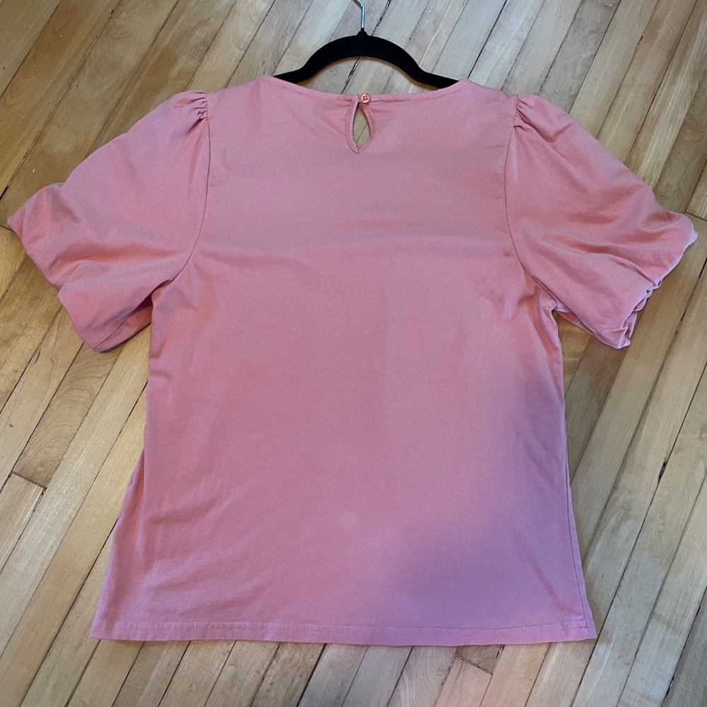 J. CREW Puff Balloon Sleeve Cotton Knit Blouse Top Pintuck Ladder Lace Coquette - Picture 7 of 11